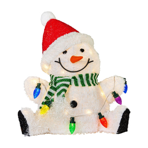 Darrahopens Occasions > Christmas > Christmas Trees Christabelle Sitting Christmas Snowman Display With Lights - 40cm