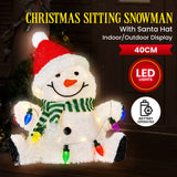 Darrahopens Occasions > Christmas > Christmas Trees Christabelle Sitting Christmas Snowman Display With Lights - 40cm