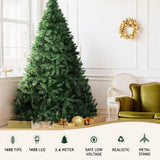 Darrahopens Occasions > Christmas > Christmas Trees Jingle Jollys 2.4m Pre-Lit Christmas Tree 1488 LED Green with Red Storage Bag In Australia - Darrahopens