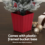 Darrahopens Occasions > Christmas > Christmas Trees Jingle Jollys Christmas Tree 1M LED Potted Xmas Party Decor Red Barries Flocked