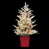 Darrahopens Occasions > Christmas > Christmas Trees Jingle Jollys Christmas Tree 1M LED Potted Xmas Party Decor Red Barries Flocked
