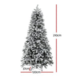 Darrahopens Occasions > Christmas > Christmas Trees Jingle Jollys Christmas Tree 2.1m Snow Flocked LED Xmas Decoration 8 Light Modes