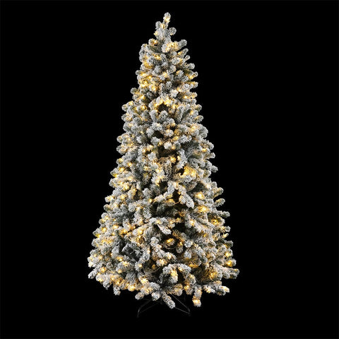 Darrahopens Occasions > Christmas > Christmas Trees Jingle Jollys Christmas Tree 2.1m Snow Flocked LED Xmas Decoration 8 Light Modes