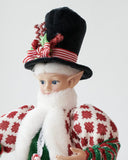 Darrahopens Occasions > Christmas > Christmas Trees LUXURY CHRISTMAS CAROLLER ELF GREEN/RED 65CM