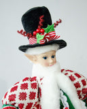 Darrahopens Occasions > Christmas > Christmas Trees LUXURY CHRISTMAS CAROLLER ELF GREEN/RED 65CM