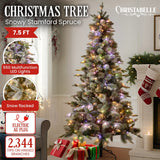 Darrahopens Occasions > Christmas > Christmas Trees National Tree Company Snowy Stamford Spruce 7.5ft Christmas Tree Multi Functional White Coloured LED Lights & Foot Pedal