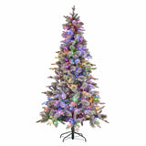 Darrahopens Occasions > Christmas > Christmas Trees National Tree Company Snowy Stamford Spruce 7.5ft Christmas Tree Multi Functional White Coloured LED Lights & Foot Pedal