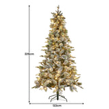 Darrahopens Occasions > Christmas > Christmas Trees National Tree Company Snowy Stamford Spruce 7.5ft Christmas Tree Multi Functional White Coloured LED Lights & Foot Pedal