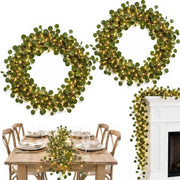 Darrahopens Occasions > Christmas > Christmas Wreaths & Garlands 2Pcs  Faux Vine Lights Artificial Greenery Garlands, Vines with Fairy Lights for Fireplace, Table, Wedding, Home Décor In Australia - Darrahopens