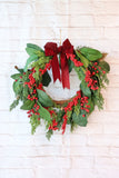 Darrahopens Occasions > Christmas > Christmas Wreaths & Garlands BERRY CEDAR WREATH GREEN RED 40CM - X3441 (Box of 1pcs)