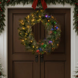Darrahopens Occasions > Christmas > Christmas Wreaths & Garlands Christabelle 1.22m Split 2pc Christmas Wreath with LED Lights Pine Dual Front Doors Decoration Ornament In Australia - Darrahopens