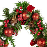 Darrahopens Occasions > Christmas > Christmas Wreaths & Garlands Christabelle 185cm Christmas Garland Lush Green Holiday Garland with Red Berries, Baubles & Pine Cones Pre-Decorated Festive Shelf or Banister Decoration