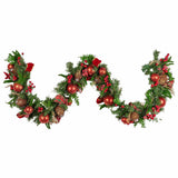 Darrahopens Occasions > Christmas > Christmas Wreaths & Garlands Christabelle 185cm Christmas Garland Lush Green Holiday Garland with Red Berries, Baubles & Pine Cones Pre-Decorated Festive Shelf or Banister Decoration
