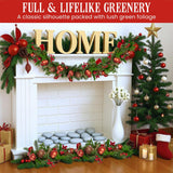 Darrahopens Occasions > Christmas > Christmas Wreaths & Garlands Christabelle 185cm Christmas Garland Lush Green Holiday Garland with Red Berries, Baubles & Pine Cones Pre-Decorated Festive Shelf or Banister Decoration