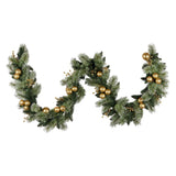 Darrahopens Occasions > Christmas > Christmas Wreaths & Garlands Christabelle 274cm Pre-lit Christmas Garland Gold Baubles Aa Battery Led Lights
