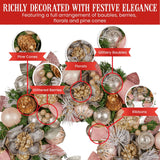 Darrahopens Occasions > Christmas > Christmas Wreaths & Garlands Christabelle 71cm Christmas Wreath Lush Green Holiday Door Wreath w/Jewelled Baubles, Foliage, Flowers, Ribbon & Berries