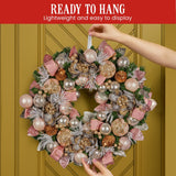 Darrahopens Occasions > Christmas > Christmas Wreaths & Garlands Christabelle 71cm Christmas Wreath Lush Green Holiday Door Wreath w/Jewelled Baubles, Foliage, Flowers, Ribbon & Berries