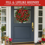 Darrahopens Occasions > Christmas > Christmas Wreaths & Garlands Christabelle 71cm Christmas Wreath Lush Green Holiday Door Wreath with Red Berries, Baubles & Pine Cones Pre-Decorated Festive Wall or Front Door Decoration