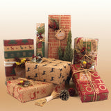 Darrahopens Occasions > Christmas > Christmas Wreaths & Garlands Christmas Wrapping Paper - 6 Sheets - Retro & Vintage Design - Complete Set with 2x Rope, Tape & Stickers - Gift Wrap