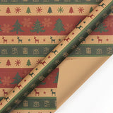 Darrahopens Occasions > Christmas > Christmas Wreaths & Garlands Christmas Wrapping Paper - 6 Sheets - Retro & Vintage Design - Complete Set with 2x Rope, Tape & Stickers - Gift Wrap