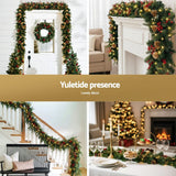 Darrahopens Occasions > Christmas > Christmas Wreaths & Garlands Jingle Jollys 1.8M Christmas Garland Pre-lit LED Pine Cones Berries Xmas Decor