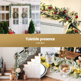 Darrahopens Occasions > Christmas > Christmas Wreaths & Garlands Jingle Jollys 3M Christmas Garland Pre-lit LED Lights Snow Frosted Tips Decor