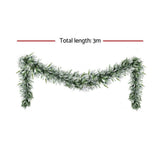 Darrahopens Occasions > Christmas > Christmas Wreaths & Garlands Jingle Jollys 3M Christmas Garland Pre-lit LED Lights Snow Frosted Tips Decor