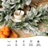 Darrahopens Occasions > Christmas > Christmas Wreaths & Garlands Jingle Jollys 3M Christmas Garland Pre-lit LED Lights Snow Frosted Tips Decor