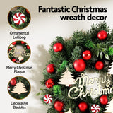 Darrahopens Occasions > Christmas > Christmas Wreaths & Garlands Jingle Jollys Christmas Wreath 40CM Xmas Garland Baubles Ornaments Party Decor