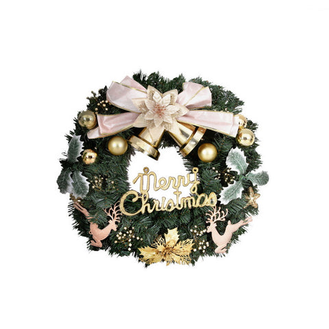 Darrahopens Occasions > Christmas > Christmas Wreaths & Garlands Jingle Jollys Christmas Wreath 60CM Garland Flowers Baubles Party Decorations