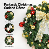 Darrahopens Occasions > Christmas > Christmas Wreaths & Garlands Jingle Jollys Christmas Wreath 60CM LED Garland Berries Bow Baubles Xmas Decor