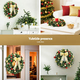 Darrahopens Occasions > Christmas > Christmas Wreaths & Garlands Jingle Jollys Christmas Wreath 60CM LED Garland Berries Bow Baubles Xmas Decor