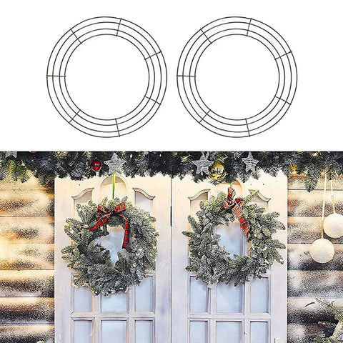 Darrahopens Occasions > Christmas > Christmas Wreaths & Garlands Metal Wreath Round Iron Ring For Christmas