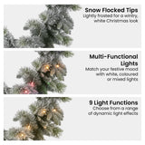 Darrahopens Occasions > Christmas > Christmas Wreaths & Garlands National Tree Company 274cm Pre Lit Snowy Stamford Spruce Battery Operated Christmas Garland w/LED Lights & Timer