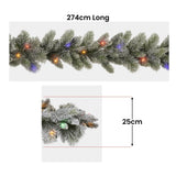 Darrahopens Occasions > Christmas > Christmas Wreaths & Garlands National Tree Company 274cm Pre Lit Snowy Stamford Spruce Battery Operated Christmas Garland w/LED Lights & Timer