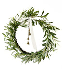 Darrahopens Occasions > Christmas > Christmas Wreaths & Garlands OLIVE WREATH WITH BOW & BELL 61CM