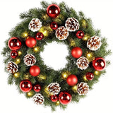 Darrahopens Occasions > Christmas > Christmas Wreaths & Garlands Pre-Lit Christmas Door Wreath LED Decor