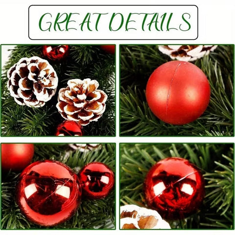 Darrahopens Occasions > Christmas > Christmas Wreaths & Garlands Pre-Lit Christmas Door Wreath LED Decor