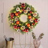 Darrahopens Occasions > Christmas > Christmas Wreaths & Garlands Pre-Lit Christmas Door Wreath LED Decor