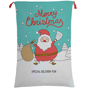 Darrahopens Occasions > Christmas Large Christmas XMAS Hessian Santa Sack Stocking Bag Reindeer Children Gifts Bag, Cartoon Santa