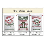 Darrahopens Occasions > Christmas Large Christmas XMAS Hessian Santa Sack Stocking Bag Reindeer Children Gifts Bag, Cartoon Santa w Reindeer
