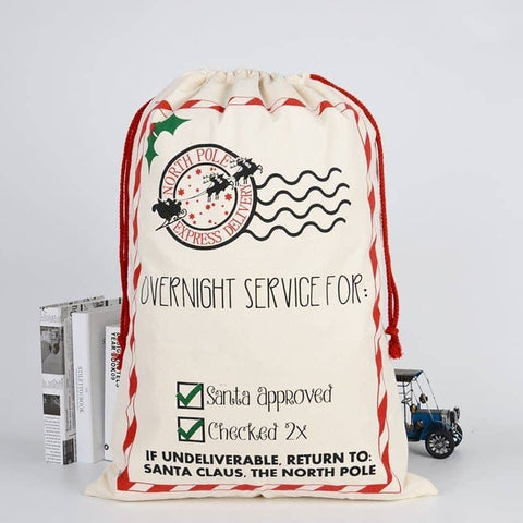Darrahopens Occasions > Christmas Large Christmas XMAS Hessian Santa Sack Stocking Bag Reindeer Children Gifts Bag, Cream - Overnight Service