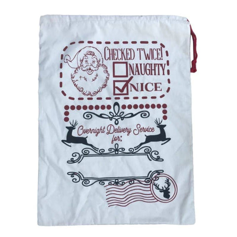 Darrahopens Occasions > Christmas Large Christmas XMAS Hessian Santa Sack Stocking Bag Reindeer Children Gifts Bag, Cream - Santa Head