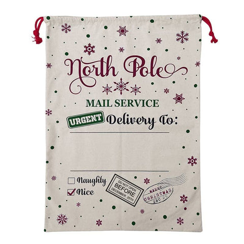 Darrahopens Occasions > Christmas Large Christmas XMAS Hessian Santa Sack Stocking Bag Reindeer Children Gifts Bag, Cream - Snowflakes Delivery