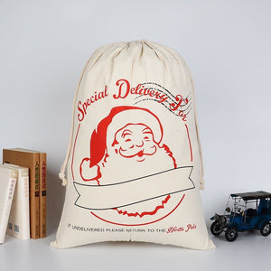 Darrahopens Occasions > Christmas Large Christmas XMAS Hessian Santa Sack Stocking Bag Reindeer Children Gifts Bag, Cream - Special Delivery For