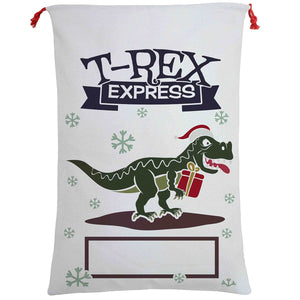 Darrahopens Occasions > Christmas Large Christmas XMAS Hessian Santa Sack Stocking Bag Reindeer Children Gifts Bag, Cream - T-Rex Express