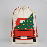 Darrahopens Occasions > Christmas Large Christmas XMAS Hessian Santa Sack Stocking Bag Reindeer Children Gifts Bag, Cream - Van Delivery
