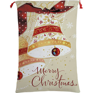 Darrahopens Occasions > Christmas Large Christmas XMAS Hessian Santa Sack Stocking Bag Reindeer Children Gifts Bag, Merry Christmas Bells