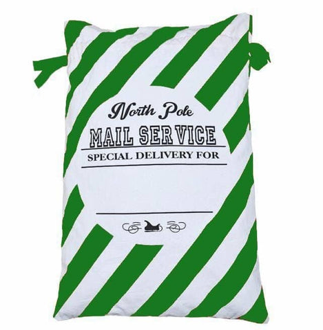 Darrahopens Occasions > Christmas Large Christmas XMAS Hessian Santa Sack Stocking Bag Reindeer Children Gifts Bag, North Pole Mail Service (Green)
