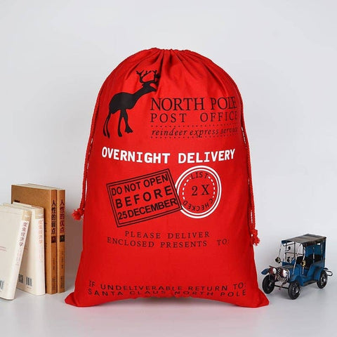 Darrahopens Occasions > Christmas Large Christmas XMAS Hessian Santa Sack Stocking Bag Reindeer Children Gifts Bag, Red - Reindeer Express Delivery